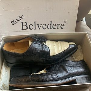 Genuine Ostrich and Lizard men’s shoes